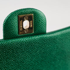 Chanel Mini Square Caviar 18S Iridescent Green