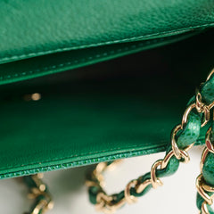 Chanel Mini Square Caviar 18S Iridescent Green