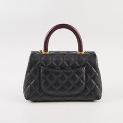 Chanel Coco Handle Small Lizard Caviar Black