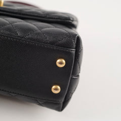 Chanel Coco Handle Small Lizard Caviar Black