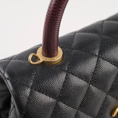 Chanel Coco Handle Small Lizard Caviar Black
