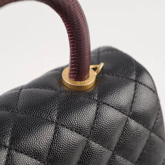 Chanel Coco Handle Small Lizard Caviar Black
