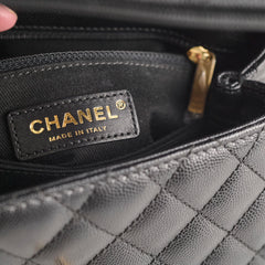 Chanel Coco Handle Small Lizard Caviar Black