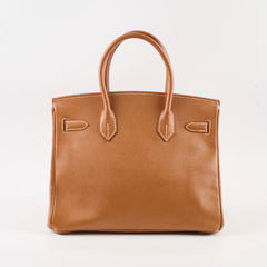 Hermes Birkin 30 Gold Courchevel GHW D in Square