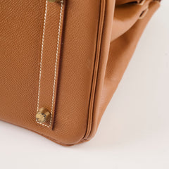 Hermes Birkin 30 Gold Courchevel GHW D in Square