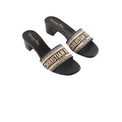 Christian Dior Dway Heeled Slides Navy size 38