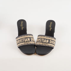 Christian Dior Dway Heeled Slides Navy size 38