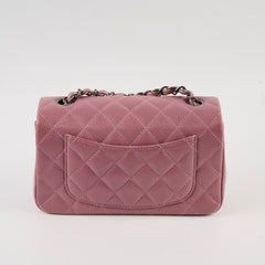 Chanel Mini Rectangular Caviar Dusty Pink Serial 21
