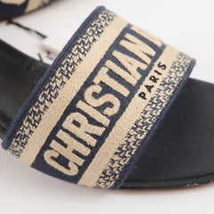 Christian Dior Dway Heeled Slides Navy size 38