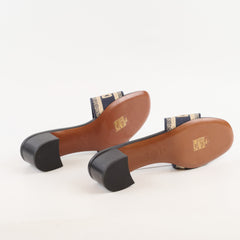 Christian Dior Dway Heeled Slides Navy size 38