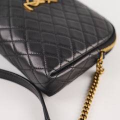 Saint Laurent Gaby Quilted Chain Pouch Black