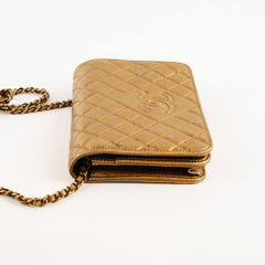 Chanel Gold Metallic Wallet on Chain