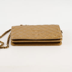 Chanel Gold Metallic Wallet on Chain