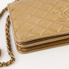 Chanel Gold Metallic Wallet on Chain