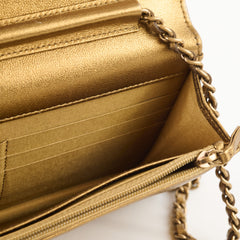 Chanel Gold Metallic Wallet on Chain