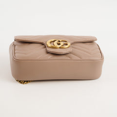 Gucci GG Marmont Super Mini Matelasse, Dusty Pink