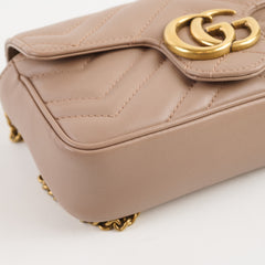 Gucci GG Marmont Super Mini Matelasse, Dusty Pink