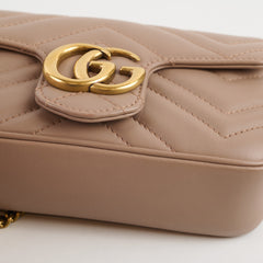 Gucci GG Marmont Super Mini Matelasse, Dusty Pink