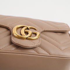 Gucci GG Marmont Super Mini Matelasse, Dusty Pink
