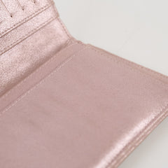 Chanel Metallic Quilted Long Wallet Pink