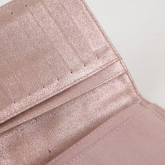 Chanel Metallic Quilted Long Wallet Pink