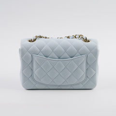 Chanel Mini Rectangular Lambskin Light Blue Microchip 2025