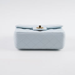 Chanel Mini Rectangular Lambskin Light Blue Microchip 2025