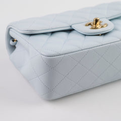 Chanel Mini Rectangular Lambskin Light Blue Microchip 2025