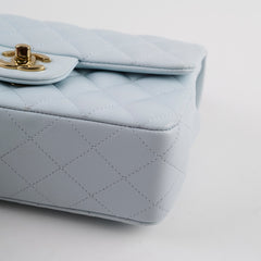Chanel Mini Rectangular Lambskin Light Blue Microchip 2025