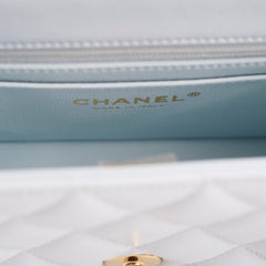 Chanel Mini Rectangular Lambskin Light Blue Microchip 2025
