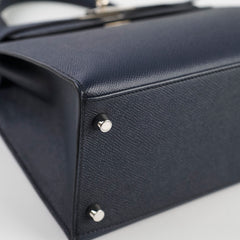 Hermes Kelly 28 Blue Indigo Epsom Sellier PHW Y Stamp
