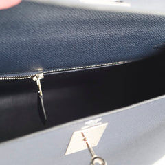 Hermes Kelly 28 Blue Indigo Epsom Sellier PHW Y Stamp