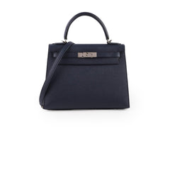 Hermes Kelly 28 Blue Indigo Epsom Sellier PHW Y Stamp