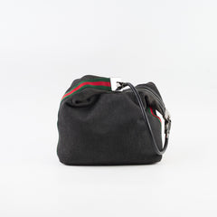 Gucci Denim Web Sherry Line Shoulder Bag Black