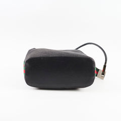 Gucci Denim Web Sherry Line Shoulder Bag Black