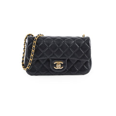 Chanel Rectangle Mini Gold Ball Black Lambskin GHW