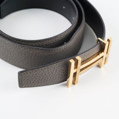 Hermes H au Carre Belt Buckle & Reversible Leather Strap 32mm size 80