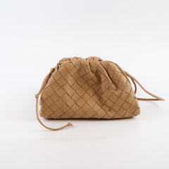 Bottega Veneta Mini Pouch Beige Leather