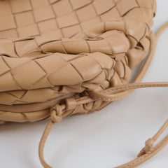 Bottega Veneta Mini Pouch Beige Leather
