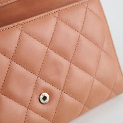 Chanel Lambskin Long Wallet Peach