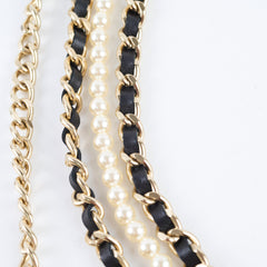 Chanel Pearl/Leather Adjustable Belt 80-110 cm