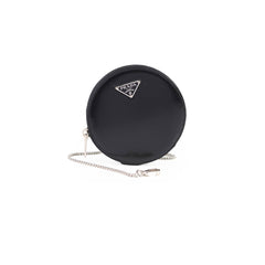 Prada Mini Leather Round Pouch Black