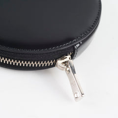 Prada Mini Leather Round Pouch Black