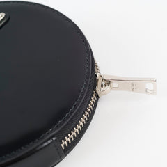 Prada Mini Leather Round Pouch Black