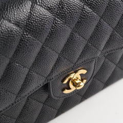 Chanel Caviar Small Classic Flap GHW Black 18 Series