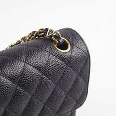 Chanel Caviar Small Classic Flap GHW Black 18 Series