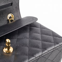 Chanel Caviar Small Classic Flap GHW Black 18 Series