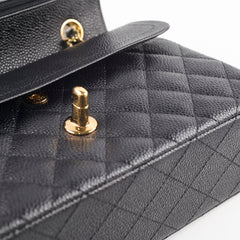 Chanel Caviar Small Classic Flap GHW Black 18 Series