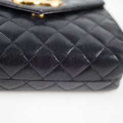 Chanel Vintage 24k Quilted Lambskin Flap Bag Black