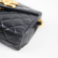Chanel Vintage 24k Quilted Lambskin Flap Bag Black